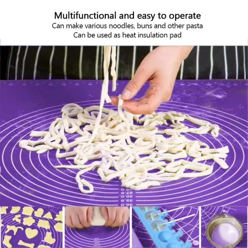 Silicone Pastry Mat Non Slip Large Stick Baking Fondant Pie Pizza Qme