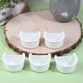 5pcs Bird Food Feeding Dish Easy To Install Bird Cage Feeder Bowl For Small Animals Budgie Parrot Parakeets Lovebirds Qme White