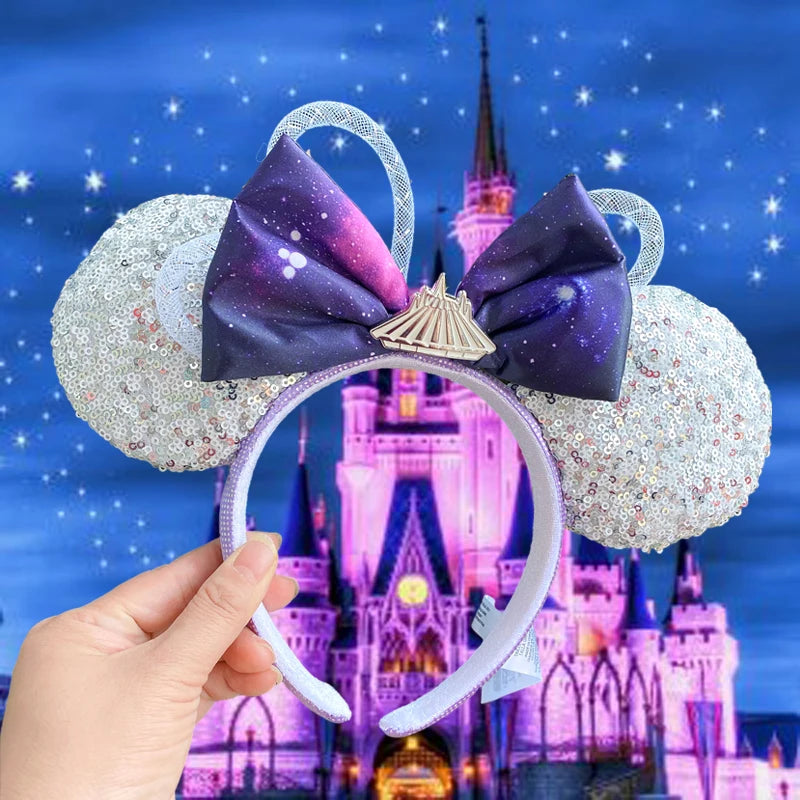 Mickey Mouse Ears Headbands Space Mountain Princess Party Decoration Cosplay Hair Accessories Hairband for girl Women Adult Qme