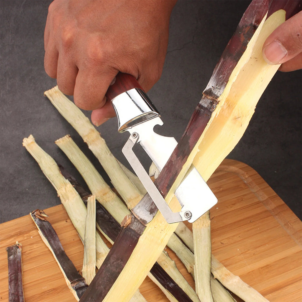 Fruit Vegetable Peeler With Wooden Handle And Bottle Opener 2-in-1 Stainless Steel Multi-functional Kitchen Tools Qme
