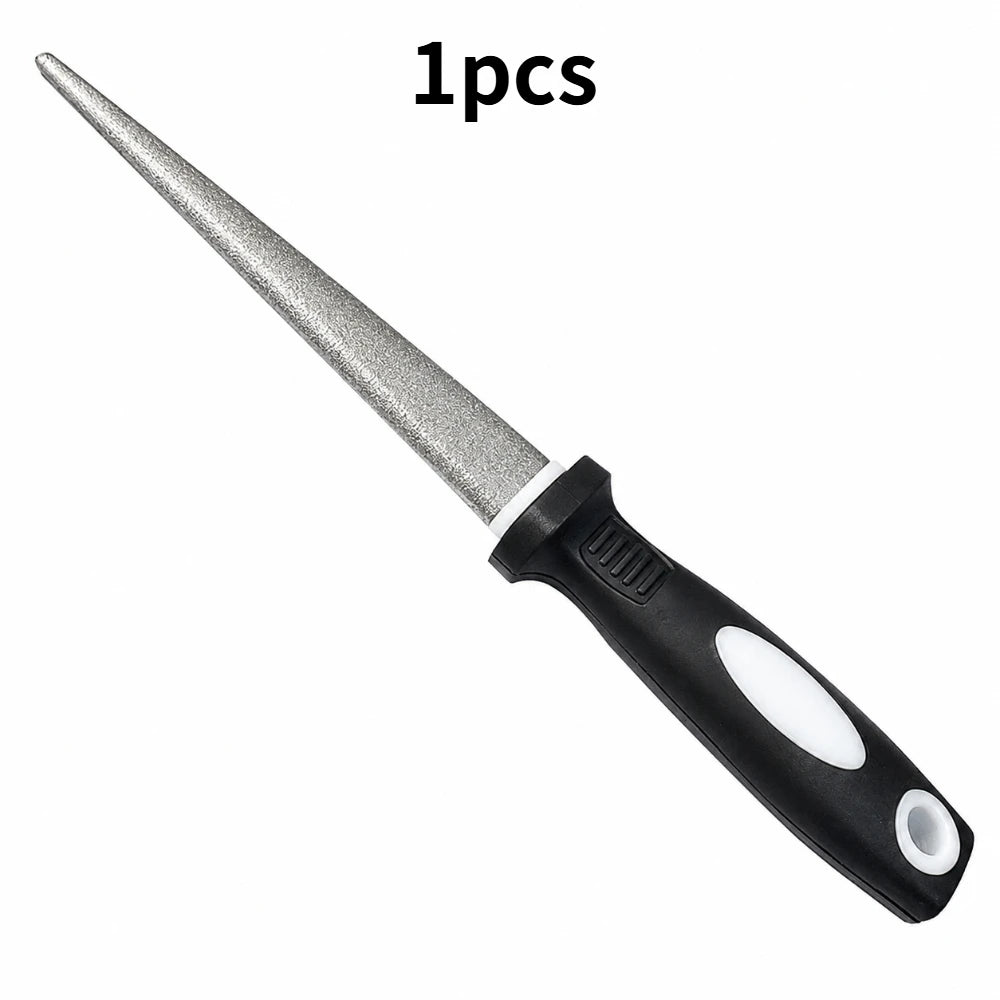 Ergonomic Handle Diamond Grinding Sharpener 1/3/5Pcs Wearproof Curved Flat Design Home Kitchen Blade Maintenance Tool Qme black and white 1pcs M