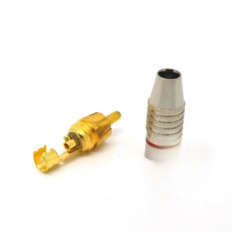 20PCS Full copper core gold-plated monitoring BNC camera video RCA male head Lotus head AV head RCA male Qme 20pcs
