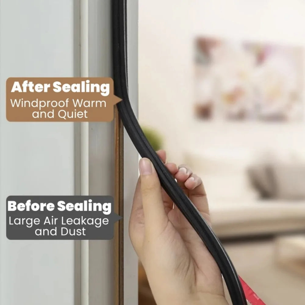 10/6/5M Security Door Sealing Strip Acoustic Foam Wind Proof Sliding Window Sealing Strip Door Frame Gap Acoustic Filler Strip Qme