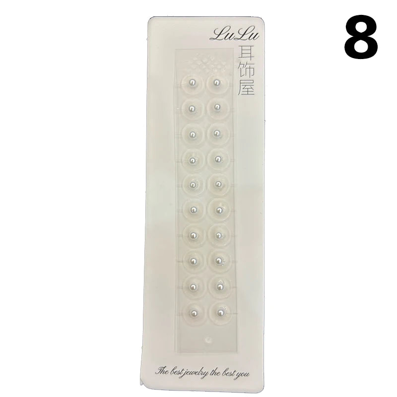 Fashion Bowknot Colorful Rhinestone Pearls Ear Point Stickers Qme 8