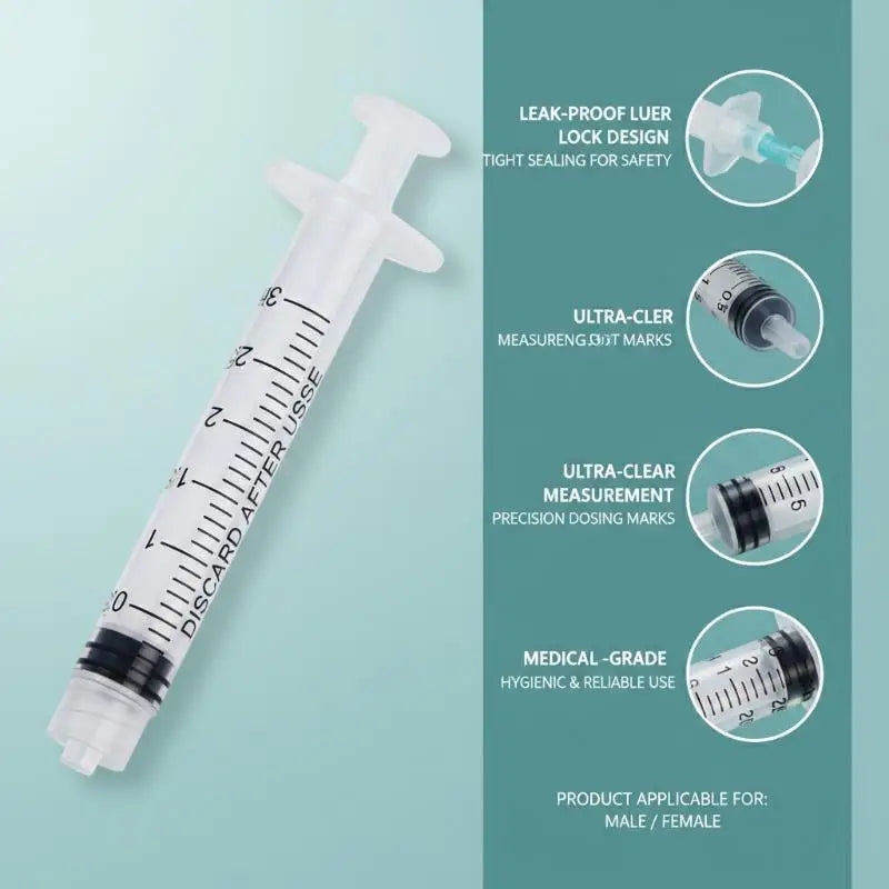 2 5 Luer Lock Syringes Pet Farm Animal Measuring Liquid Refilling Qme