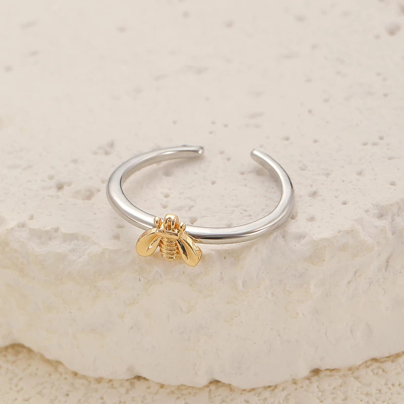 Luxury Honeybee Flower Bee Engagement Rings, Fine Jewelry Gift for Women Qme