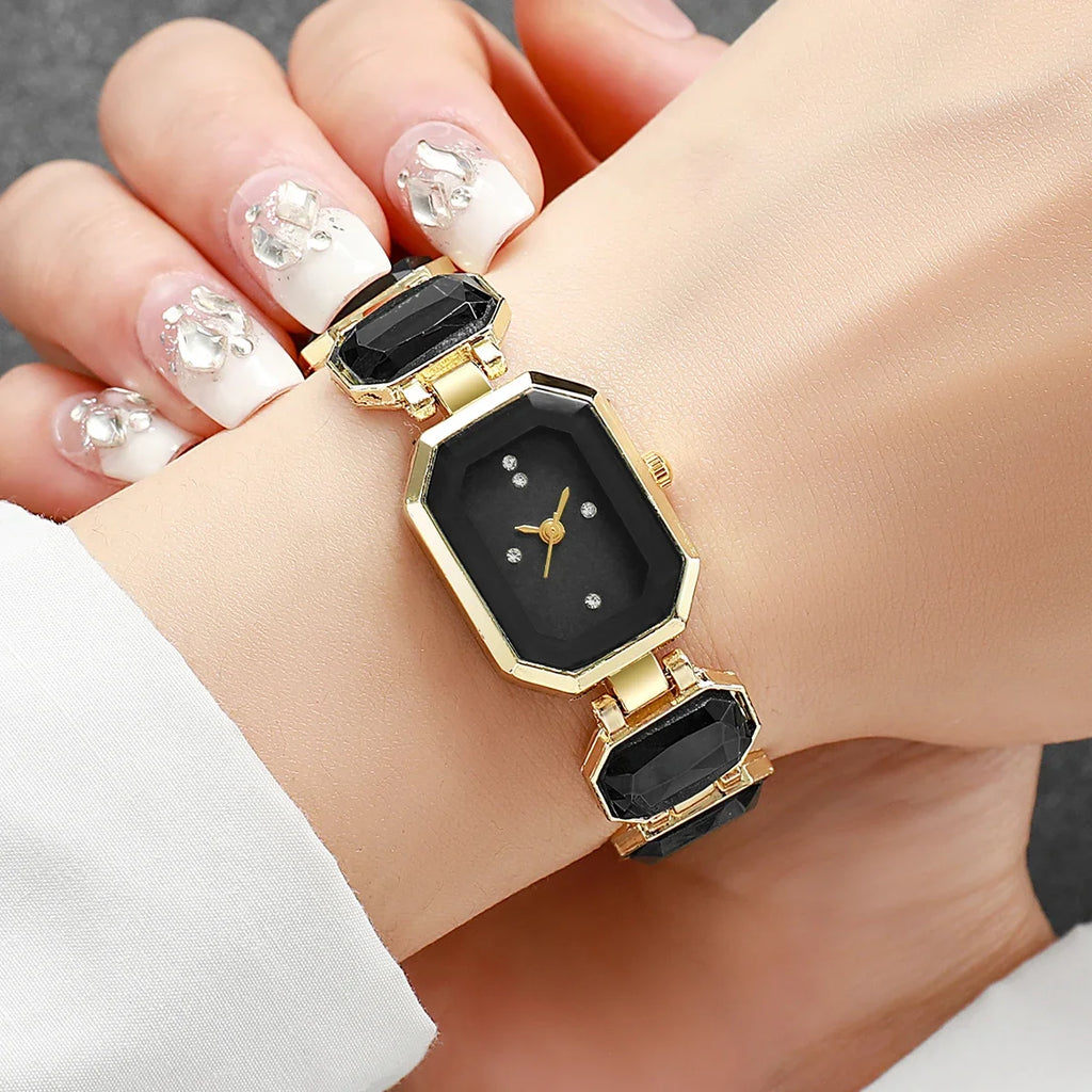 Moda retângulo dial feminino relógio elegante senhoras quartzo relógios de pulso meninas reloj hombre (sem caixa) Qme
