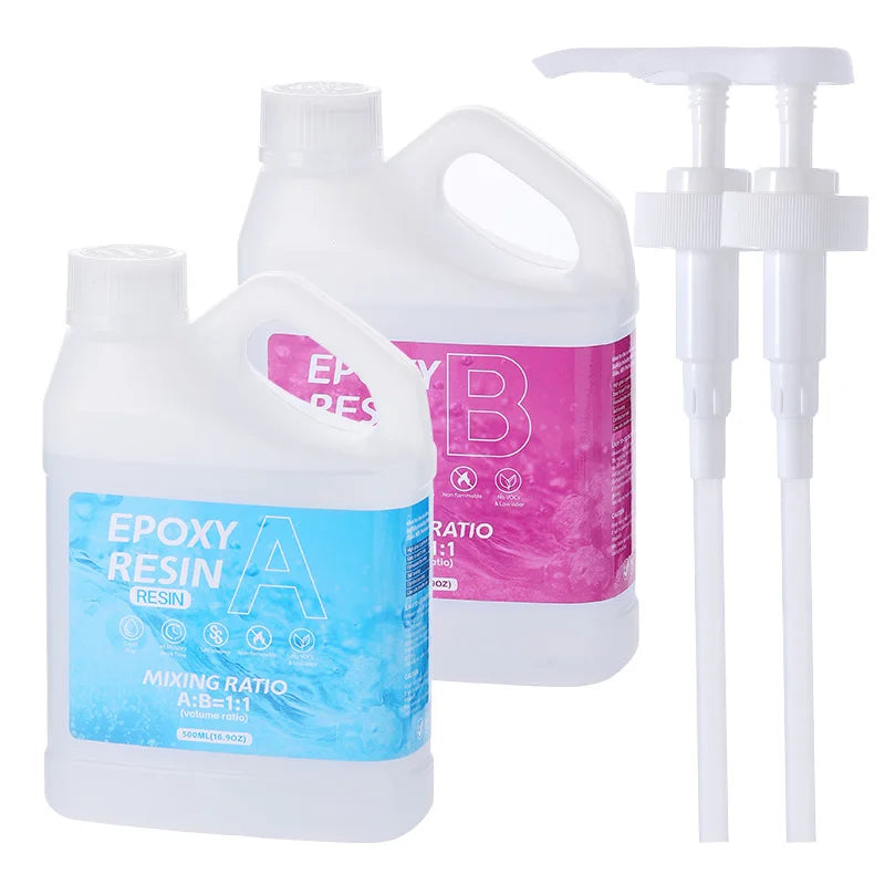 Crystal Clear Epoxy Resin Kit Bubble-Free Anti-Yellowing Self Leveling Easy Mix 1:1 Casting Resin for Table Top Jewelry DIY Qme Kit 1