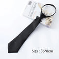Unisex Black Simple Clip Tie Men's Women's JK Zipper Collar Solid Qme A China Mainland