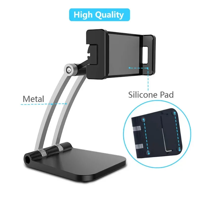 Tablet Stand Holder Adjustable Folding 360° Swivel Desk Mount Cell Phone Bracket Support 4-12.inch Display Tablets Phones Qme