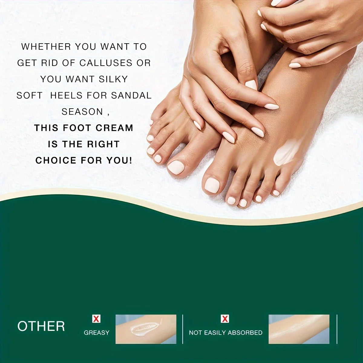 MELAO Urea Cream Salicylic Acid Foot for Dry Cracked Feet Heels Knees Hands Repair Treatment,Moisturizer Dead Skin Remover Qme