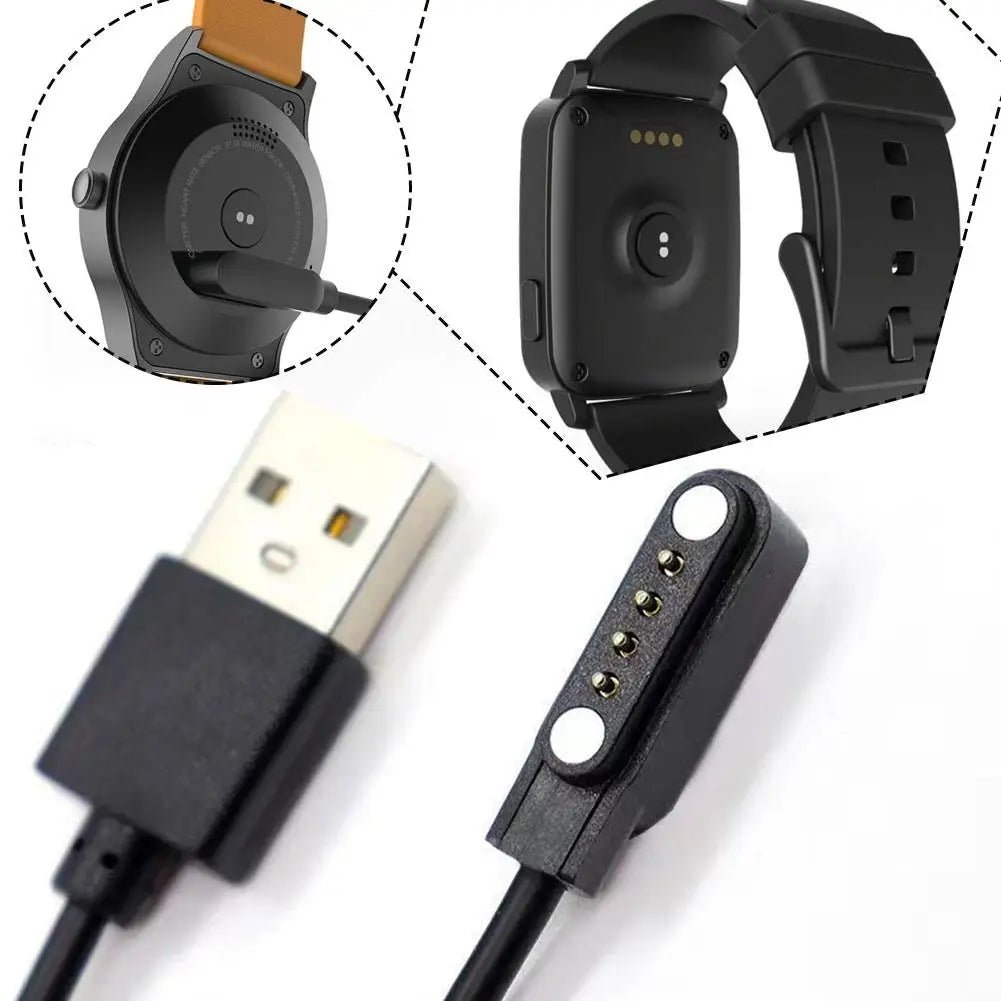 New Smart Watch Charging Cable 4 Pin Magnetic Charger Universal Smart Bracelet Sports Watch 4 Pin Charging Cable 7.62 Pitch Qme