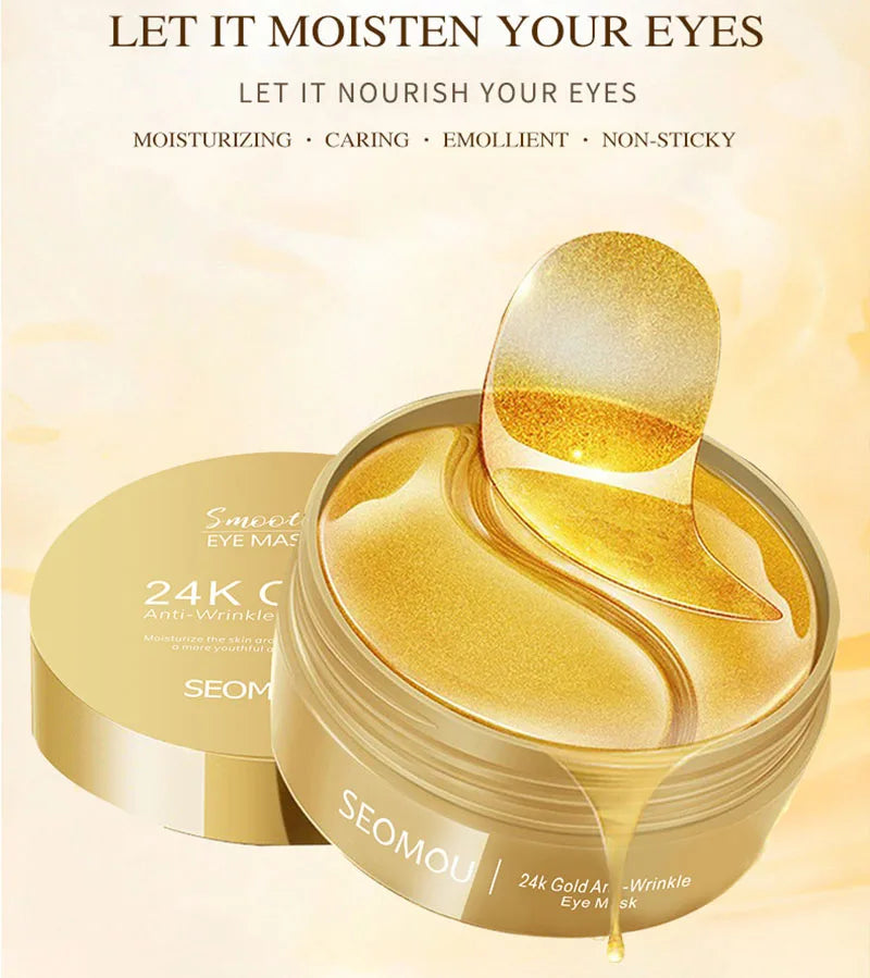 Skincare Products 24K Gold Hyaluronic Acid Eye Mask Remove Dark Qme