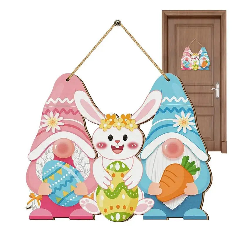 Easter Welcome Sign Front Door Decorations Bunny Seasonal Home Spring Qme China Mainland