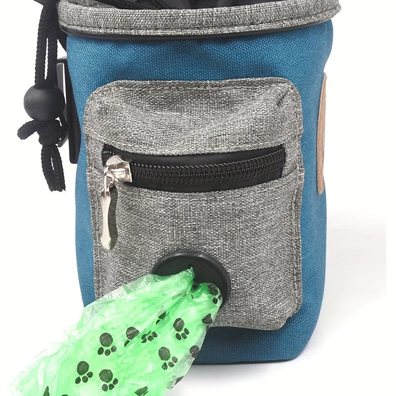 Pet color blocked snack bag training waist bag, multi-functional portable dog food waist bag Qme