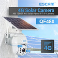 ESCAM QF480 1080P Cloud Storage PTZ 4G Battery PIR Alarm IP Camera with Solar Panel Night Vision IP66 Waterproof Two Way Audio Qme South America