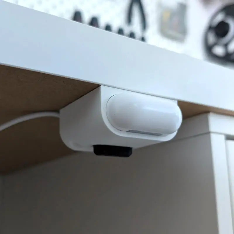 Under Desk Earphone Charging Dock Adhesive Mount Drill Install Home Qme