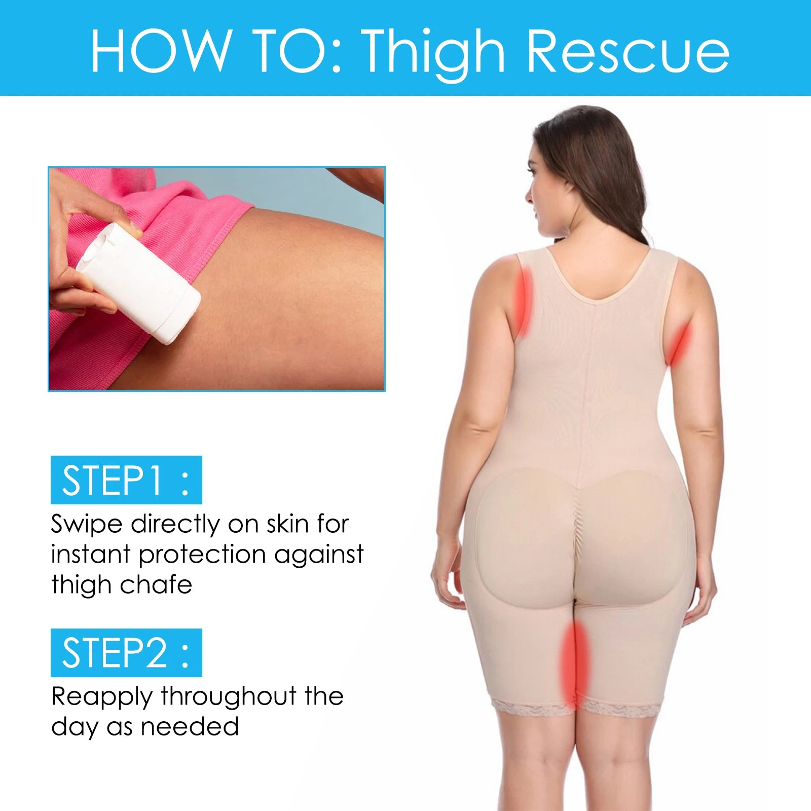Thigh Anti-friction Stick Anti Chafe Cream Women Running Chafe Stick Sweat-proof Skin Rescue For Heel Lower Arm Thigh Skin 23g Qme