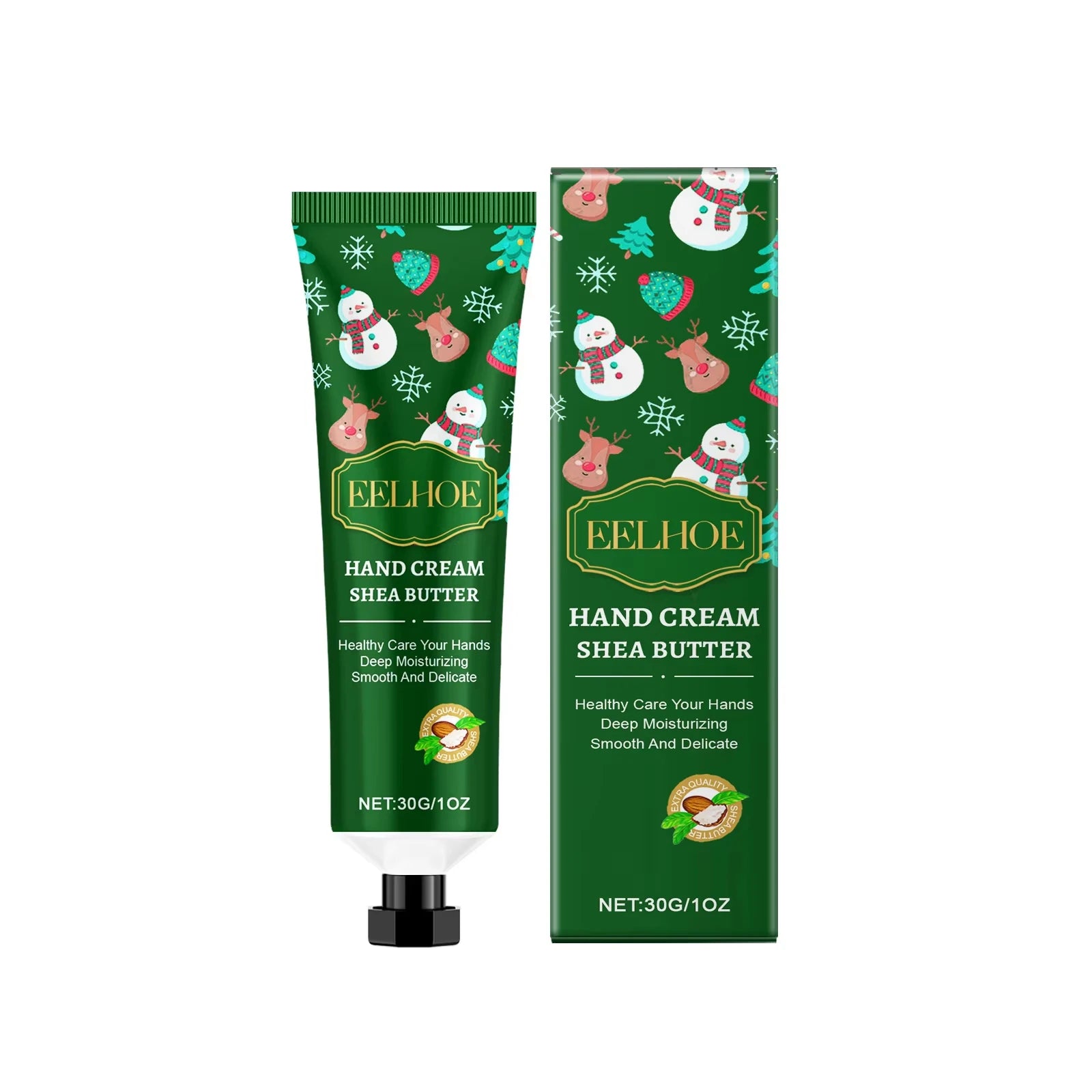 Christmas Hand Cream Moisturizing Refreshing Hand Cream for Dry Cracked Skin Nourishing Anti-Drying Smooth Winter Hydration 30g Qme Shea Butter