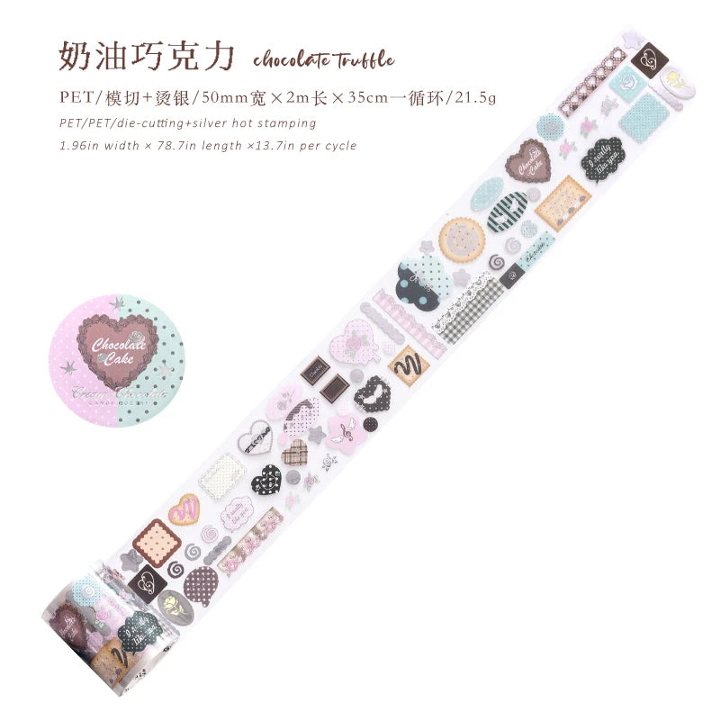 TIANZI 50mmx2m Cartoon Die-Cut Masking Tape Creative Filmstrip Stationery for Card Scrapbooking Stickers Journaling Qme D 2 Rolls
