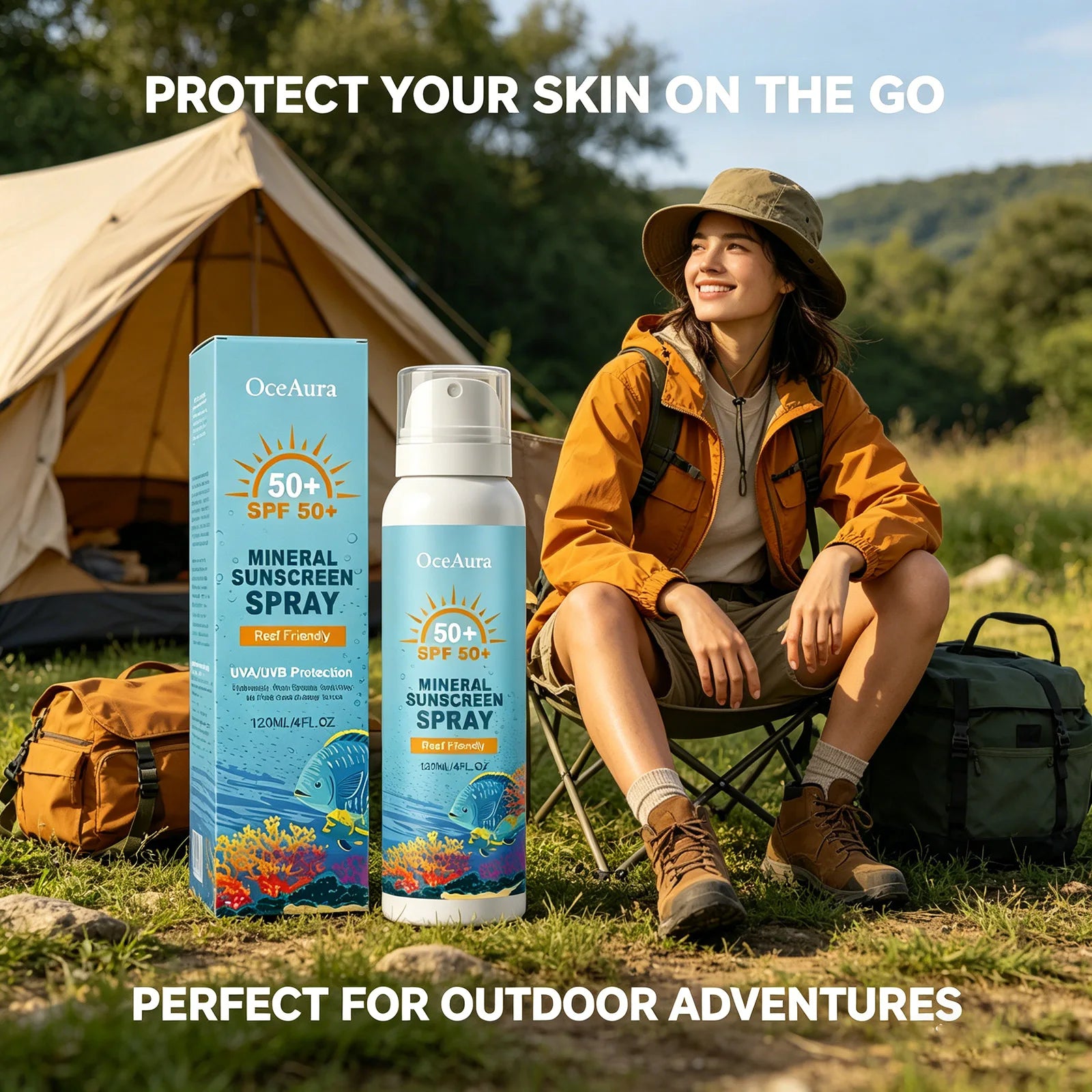 OceAura Sunscreen Spray Spf 50 Anti UV Protection Oil Control Waterproof Sunburn Prevention Skin Care Mineral Sun Cream Spray Qme