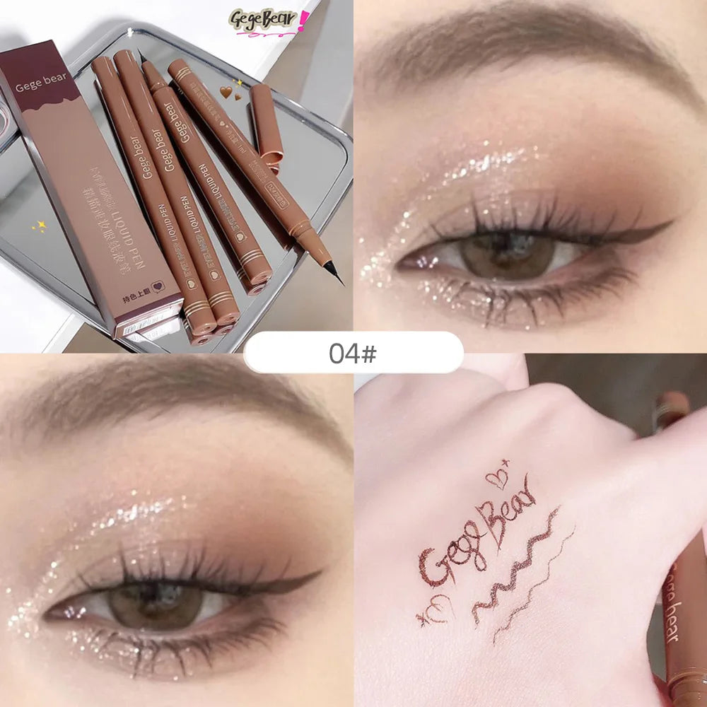 Gege Bear Liquid Eyeliner Pen Waterproof, Smudge-proof, Fast and Precise Makeup, Quick and Smooth Drying Qme GX1055-4