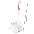 Stainless Steel Spider Strainer Heat Resistant Non-slip Red Handles Qme A