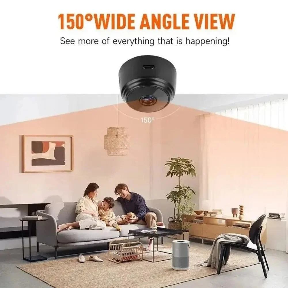 A9 WiFi Security Camera Wireless Surveillance Camcorder Infrared Night Vision Motion Detection Remote Video Monitor Smart Home Qme