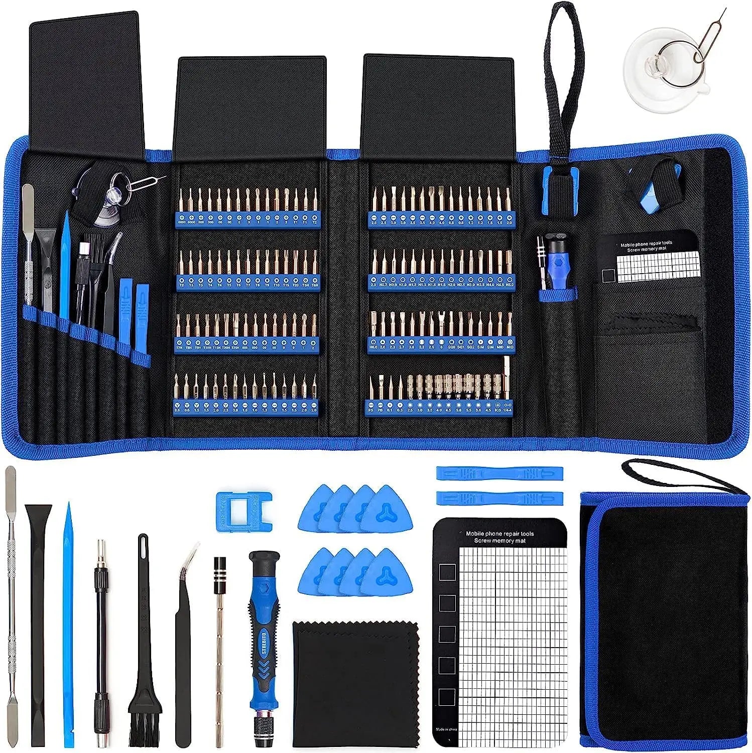 Precision Screwdriver Sets 142-Piece Electronics Precision Screwdriver with 120 Bits Magnetic Repair Tool Kit for iPhone PC Etc. Qme Blue