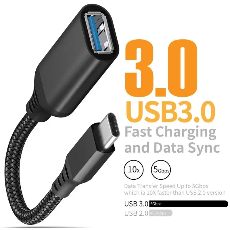 OTG Type C Cable Adapter USB to Type C Adapter Connector for Xiaomi Samsung S20 Huawei OTG Data Cable Converter for MacBook Pro Qme