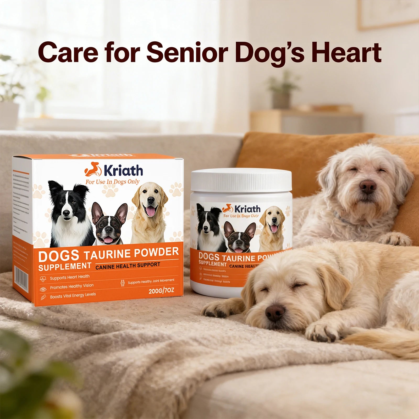 Dogs Taurine Powder Support Heart Health Boosts Vital Energy Levels Maintain Healthy Joint Movement Daily Nutrition Supplements Qme