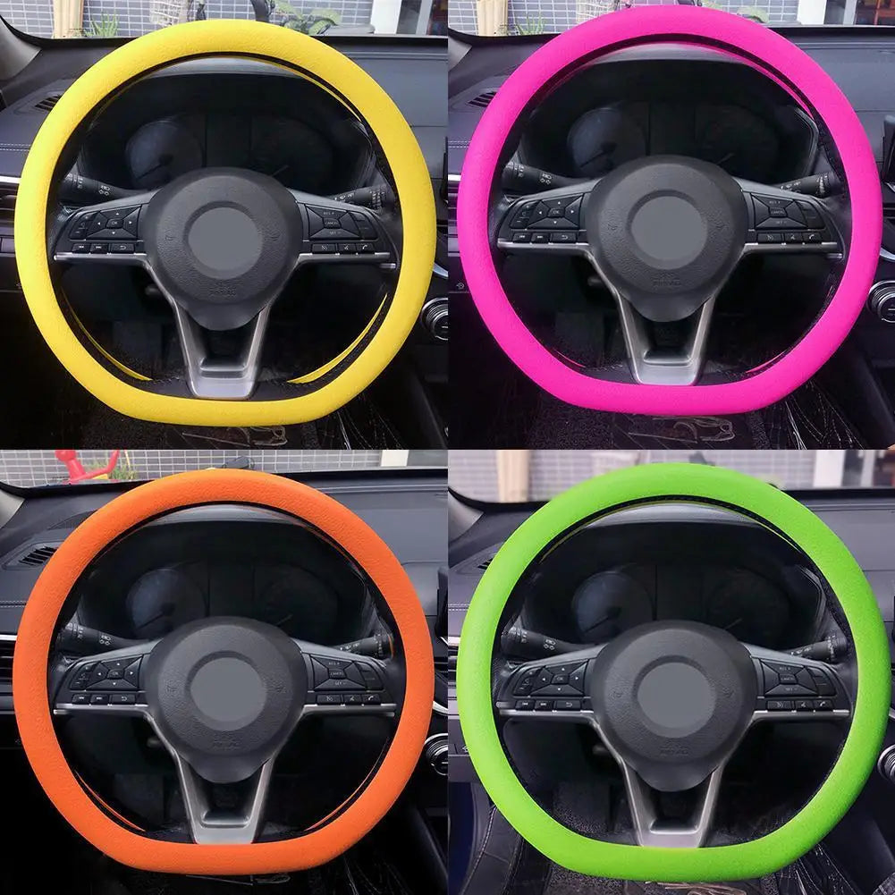 19 Color Car Silicone Steering Wheel Cover For Summer Fashion Sweat Absorbent Non-slip Handle Cover General DIY Parts Qme