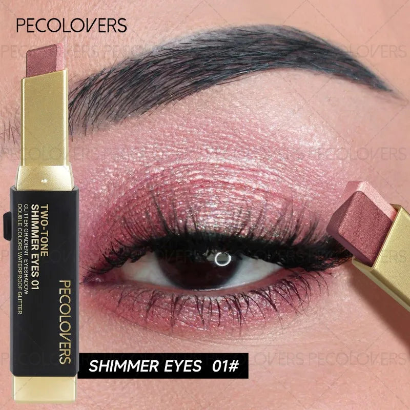 Two-color Push-pull Eye Shadow Stick Multi-color Selection One-touch Qme 01