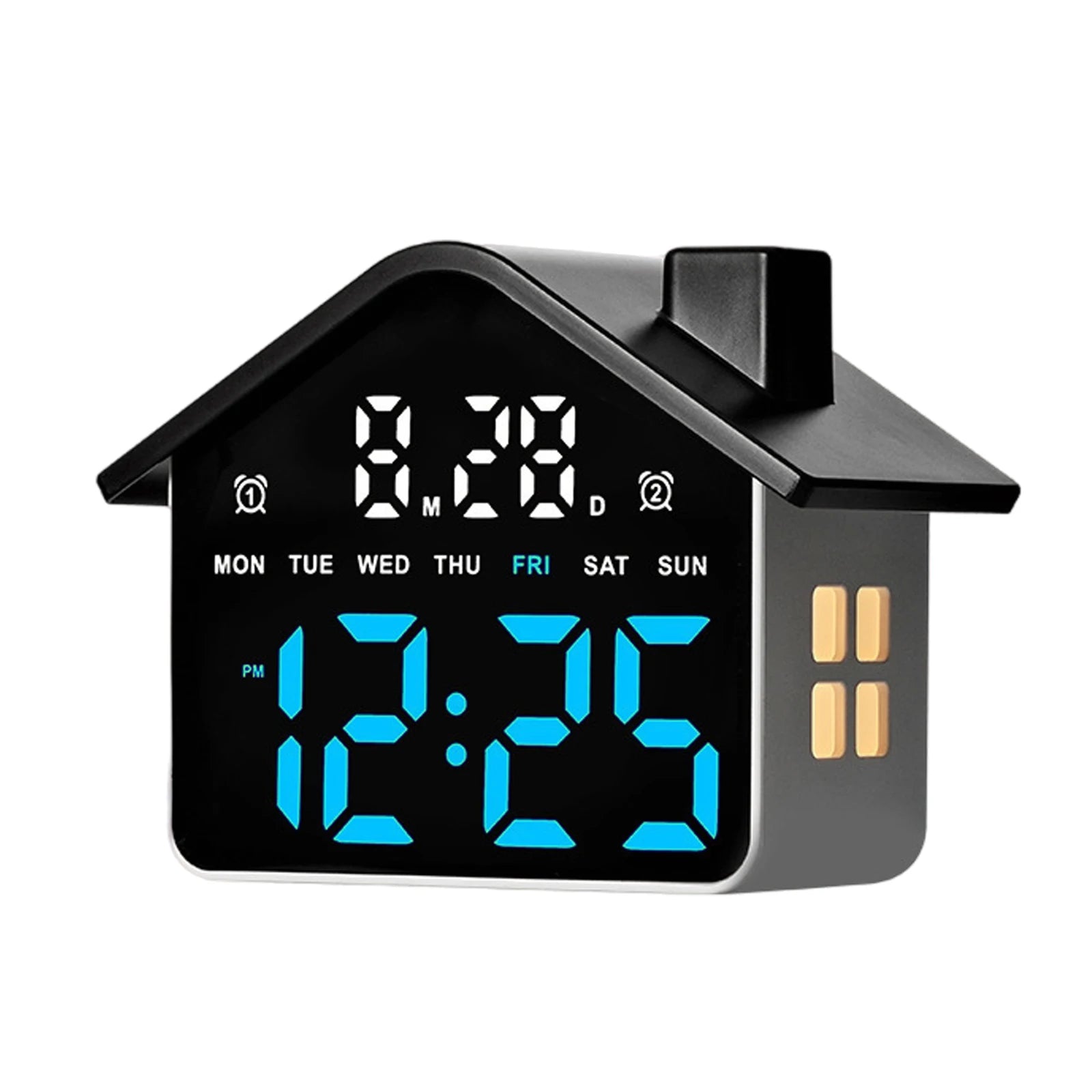 LED Electronic Table Clock USB Charging Multi-Functional House Clocks Creative Bedside Ornaments for Home Office Desk Decoration Qme Style D