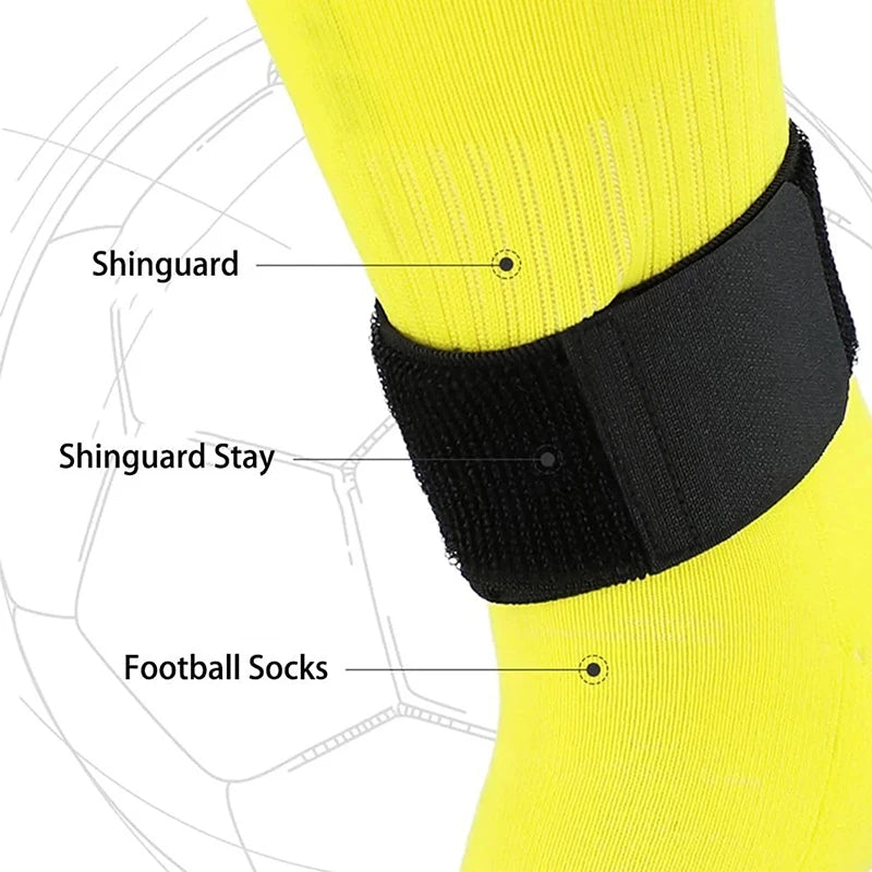 1Pair Soccer Shin Guard Strap Fixed Bandage Tape Fastener Shinguard Qme