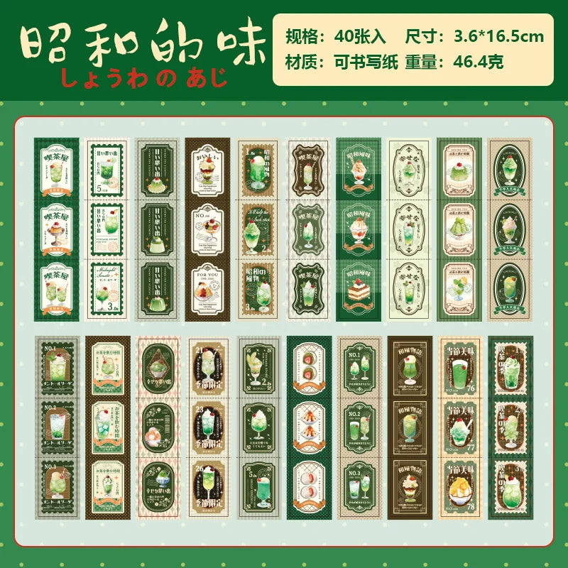 TIANZI 24/40Pcs Cute Die-Cut Stickers Book for DIY Scrapbook Phone Case Collage Decoration Material Sticker Aesthetic Stationery Qme D-40 Pcs