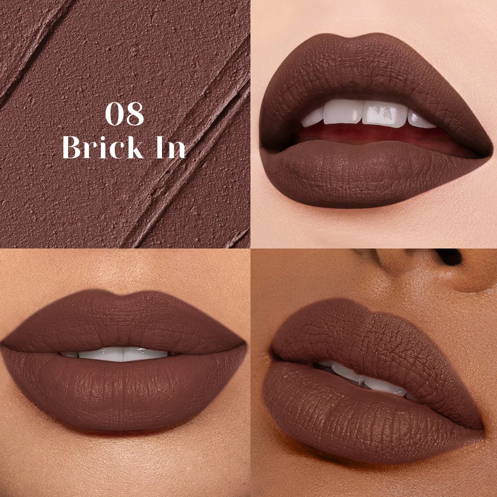 Matte Nude Lipstick Smooth Texture Long-lasting Water Resistance No Qme 08