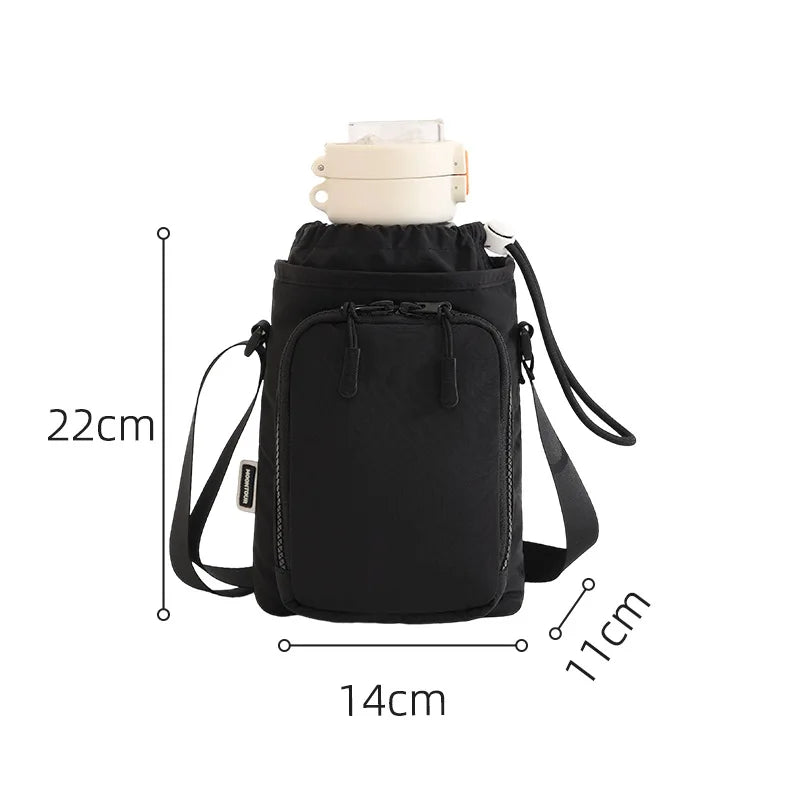 A Mobile Phone Bag New Crossbody Shoulder Water Bottle Bag Waterproof Yoga Bag Running Sports Outdoor Portable Bag Qme Black