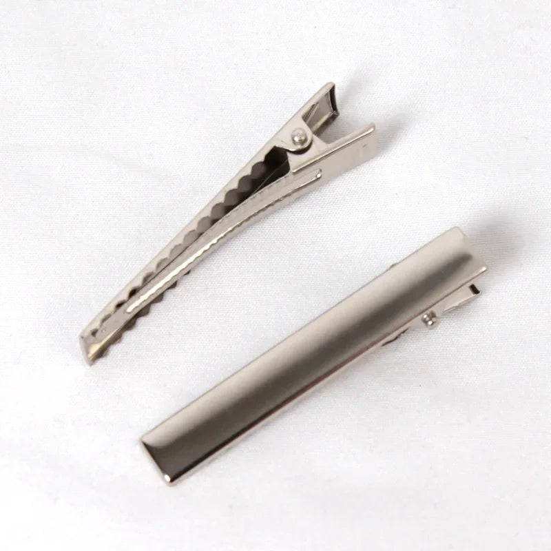 Hair Alligator Metal Clips Duckbill Blank Setting Base DIY Hairpins Qme
