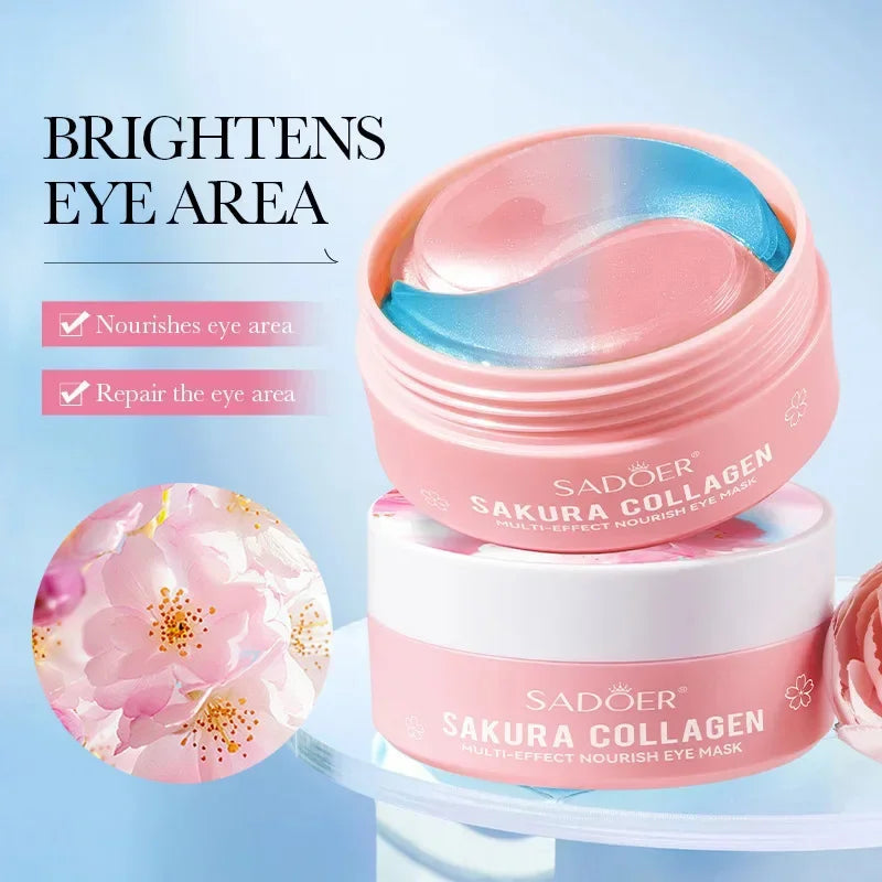 SADOER Sakura Collagen Eye Mask Anti Dark Circles Eyes Bags Removal Qme