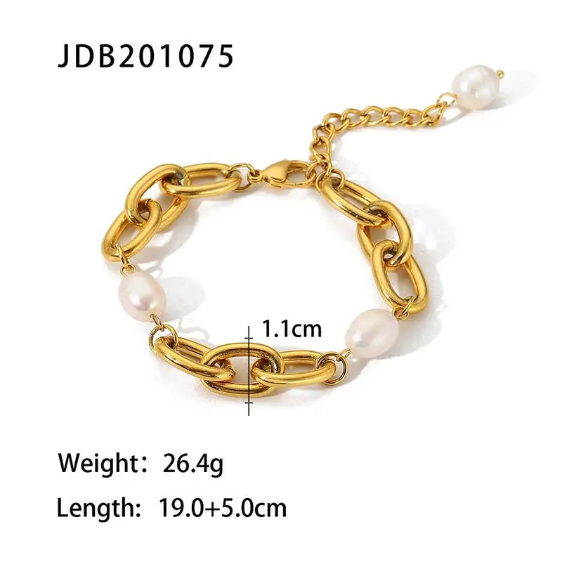 2026 New Gold Chain Bracelets Women Cuban Chain Trend Gold Plated Stainless Steel Bracelet Trendy Female Gifts Jewelry Qme A4