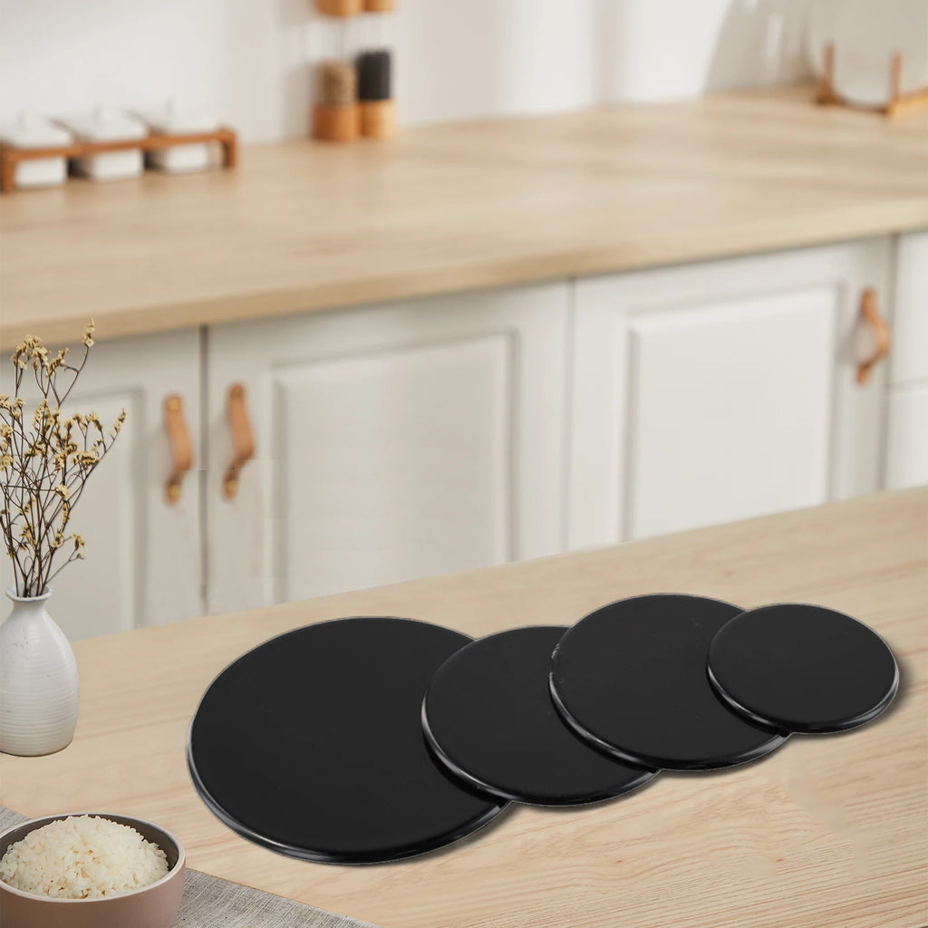 4 Pcs Cooker Hob Gas Burner Cap Round Non-stick BBQ Grill Mat For Medium Gas Cookers Burner Covers Cooking Grilling Sheet Parts Qme