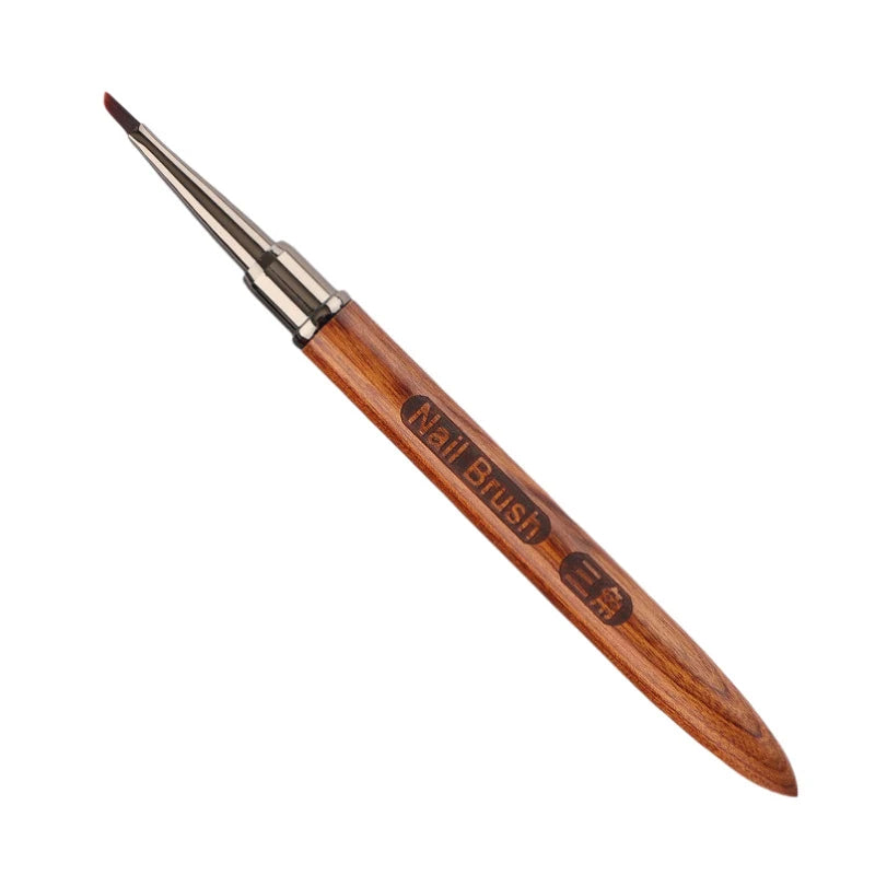 Wood Handle Triangular Petal Nail Brush Acrylic Art Liner Grid Qme