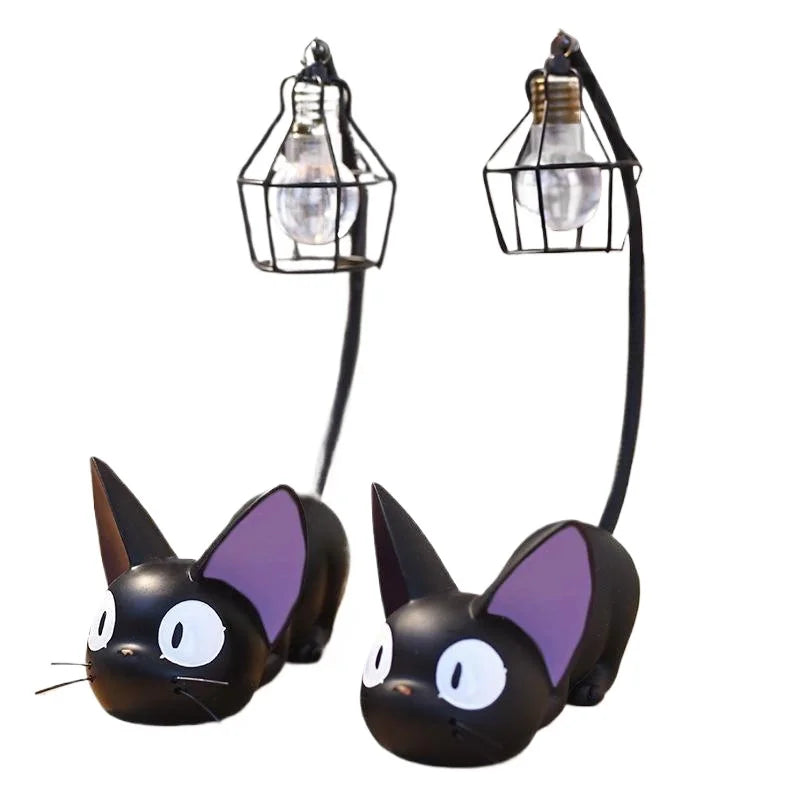 Miniature Cat LED Night Lamp Creative Resin Animal Kitty Table Qme