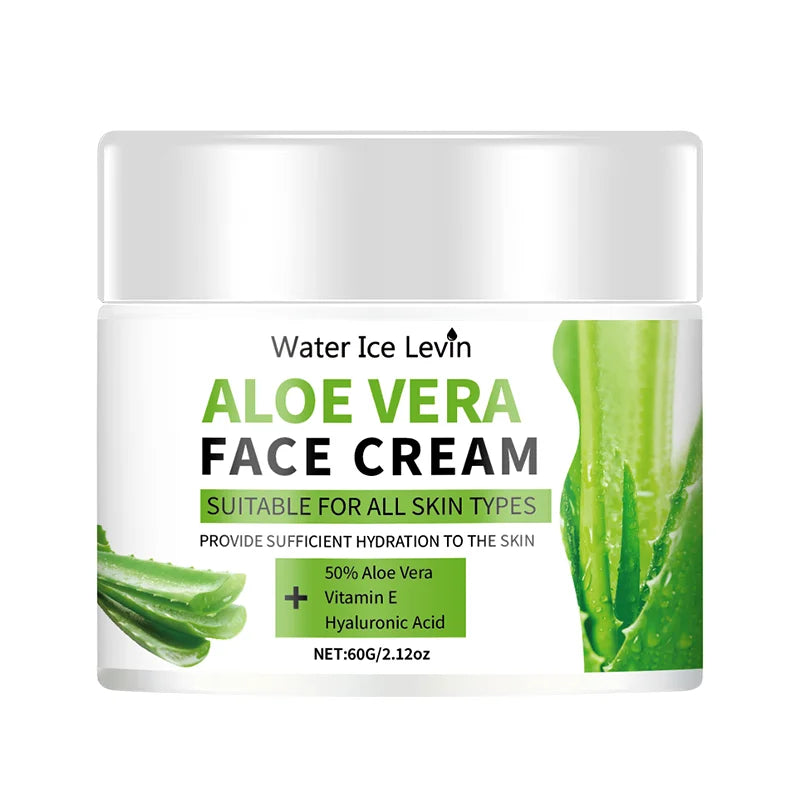 Aloe Vera Face Cream, Hypoallergenic Moisturizer for Both Men and Women, Contains Hyaluronic Acid and Collagen, Suitable for All Skin Types, Soothing and Moisturizing, Non-Irritating Qme 1