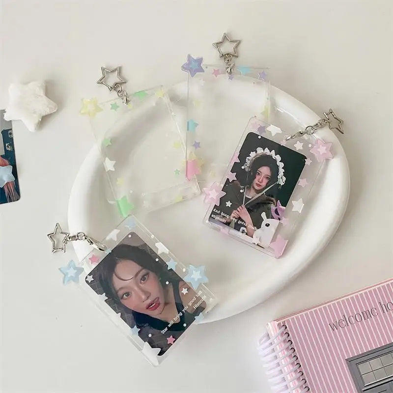 Cute Protective Pendant Card Organizer Gifts Colorful Star Photocard Qme