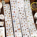 TIANZI 50mm X 3m Pet & Coffee Themed PET Adhesive Tape for DIY Decorative Scrapbooking Collage Stationery Journaling And Masking Qme EFGH