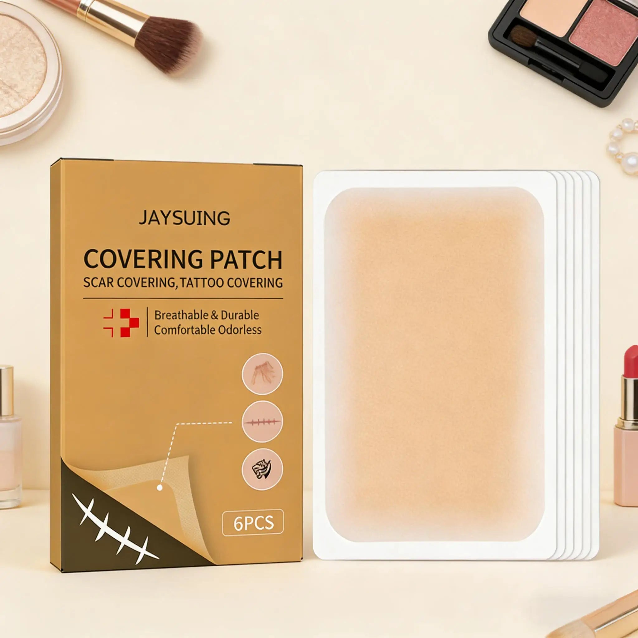 Invisible Concealer Patches Waterproof Full Cover Concealer Tattoo Scar Birthmark Natural Breathable Skin Flaw Hide Tapes 6PCS Qme