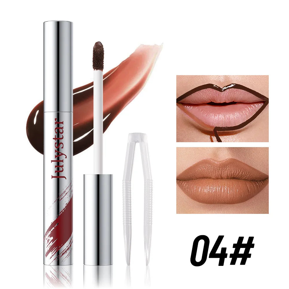 5 Color Liquid Peel-off Lip Liner Stain Waterproof Pink Brown Lip Contouring Tattoo Pigment Transfer Resistant Lip Gloss Tint Qme 04