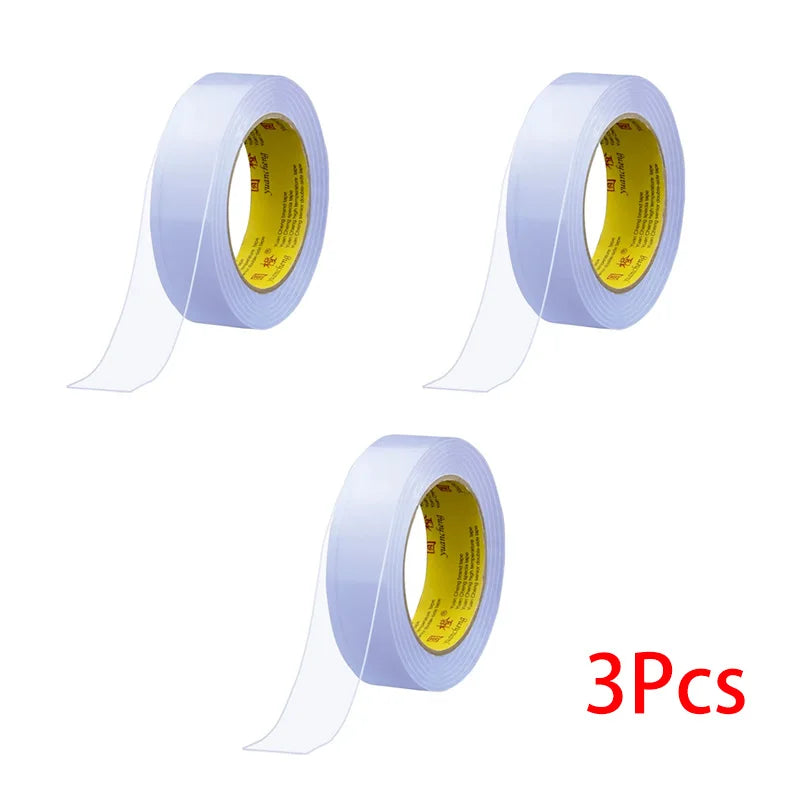 5M Nano Tape Double Sided Tape Transparent Reusable Waterproof Adhesive Strong Tapes Cleanable Kitchen Bathroom Supplie Qme 3Pcs-Transparent 5M 50mm